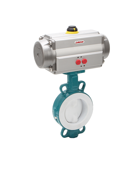 PT Pneumatic Fluoroplastic Lined Wafer Butterfly Valve