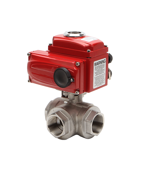 ODL Electric Three-way Female Thread Ball Valve