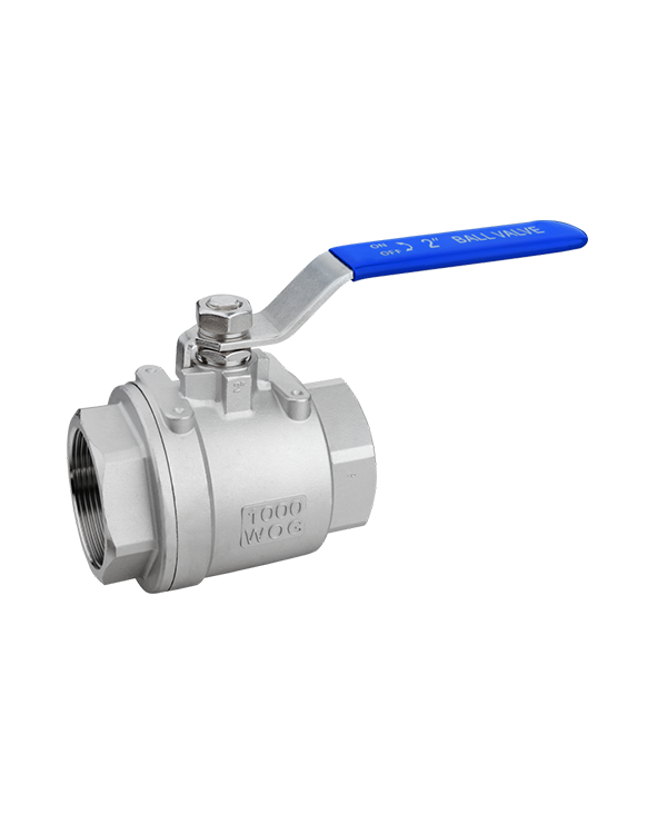 Two-piece ball valve with internal thread
